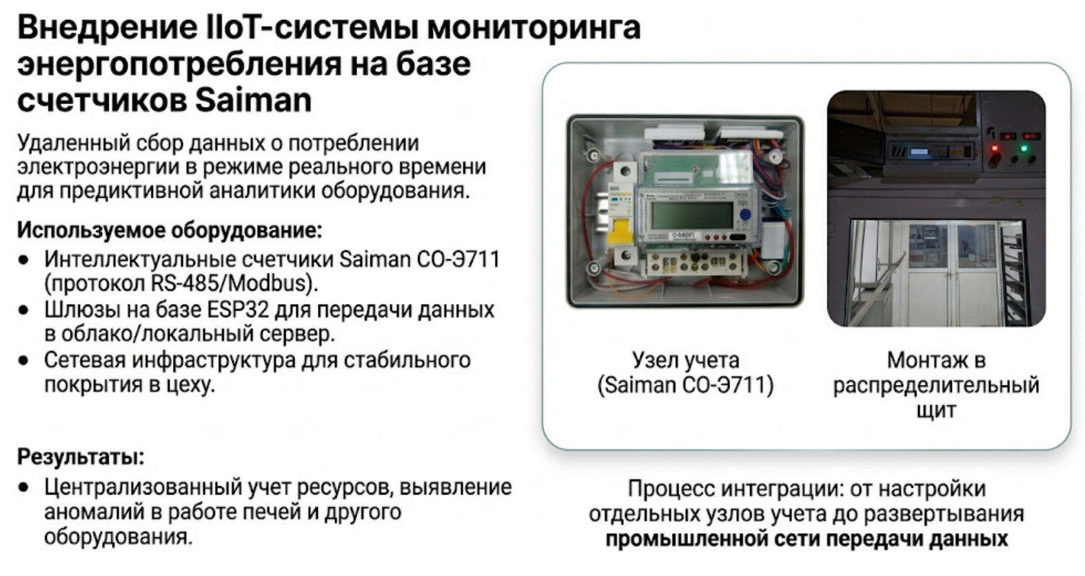 IIoT-система мониторинга энергопотребления на счётчиках Saiman CO-3711